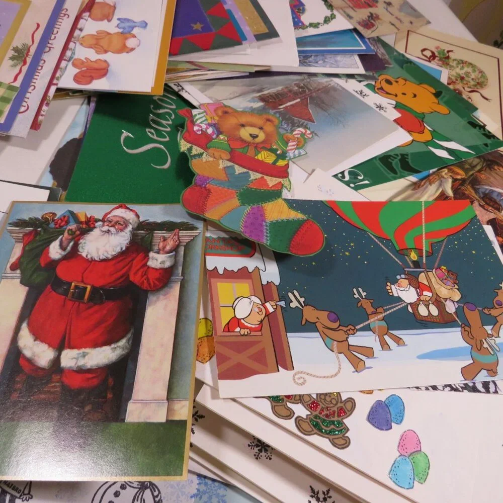 CHRISTMAS - WINTER Greeting Cards (Used) and other Craft Items MIXTURE